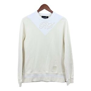 FRED PERRY x RAF SIMONS V-Insert Crew Sweatshirt Pale Yellow